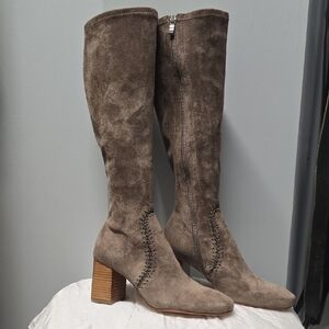 Silent D Sarah Synthetic Suede Boots Taupe Size 37